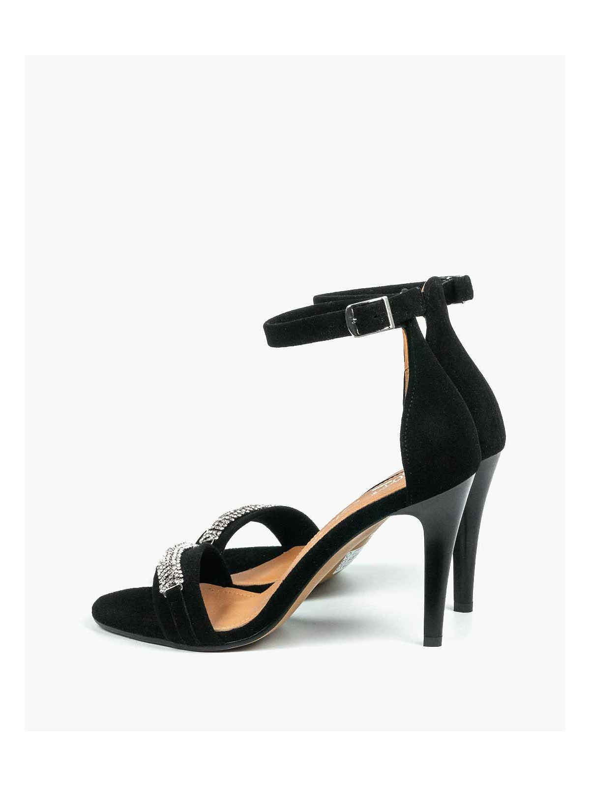 Czarne sandały damskie skórzane