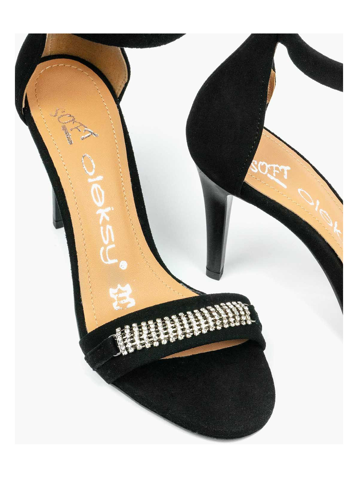 Czarne sandały damskie skórzane