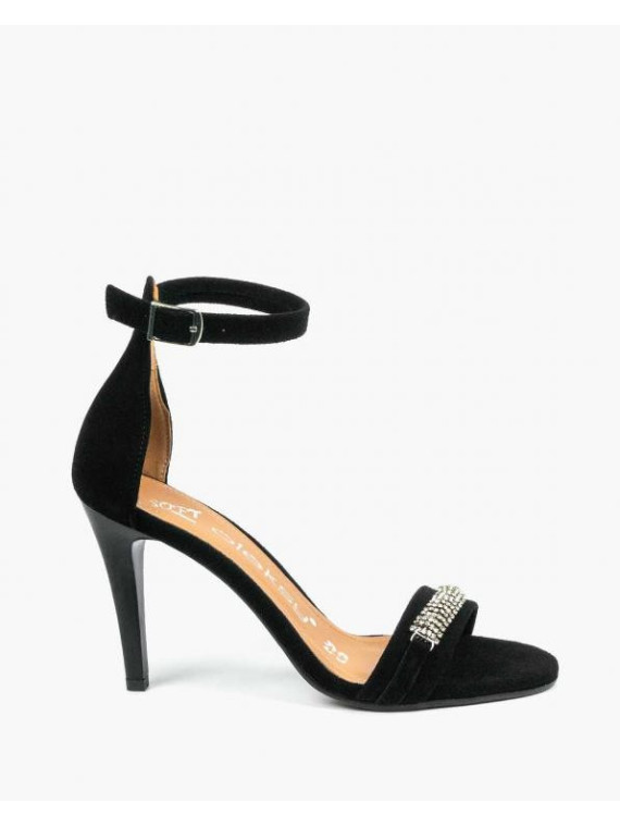 Czarne sandały damskie skórzane