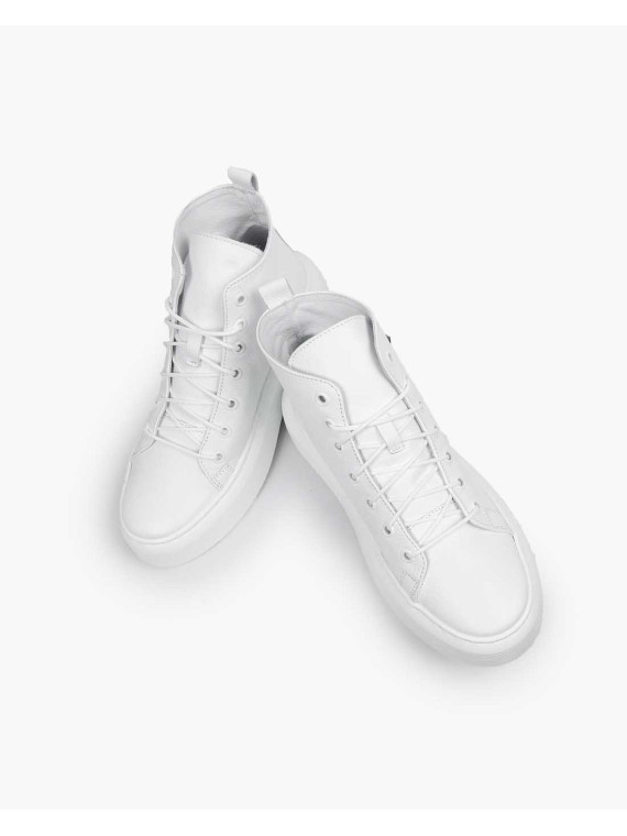 Białe trampki damskie skórzane