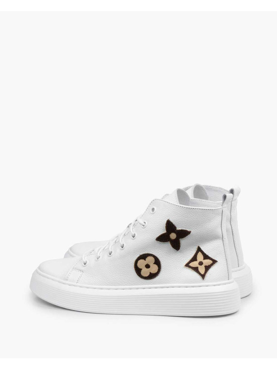 Białe trampki damskie skórzane