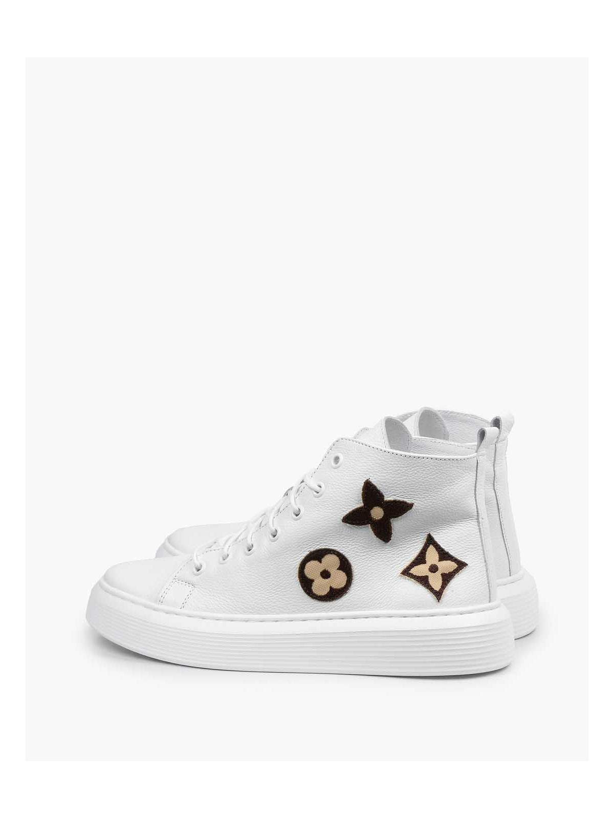 Białe trampki damskie skórzane