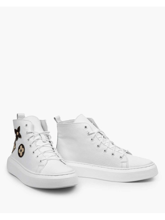 Białe trampki damskie skórzane