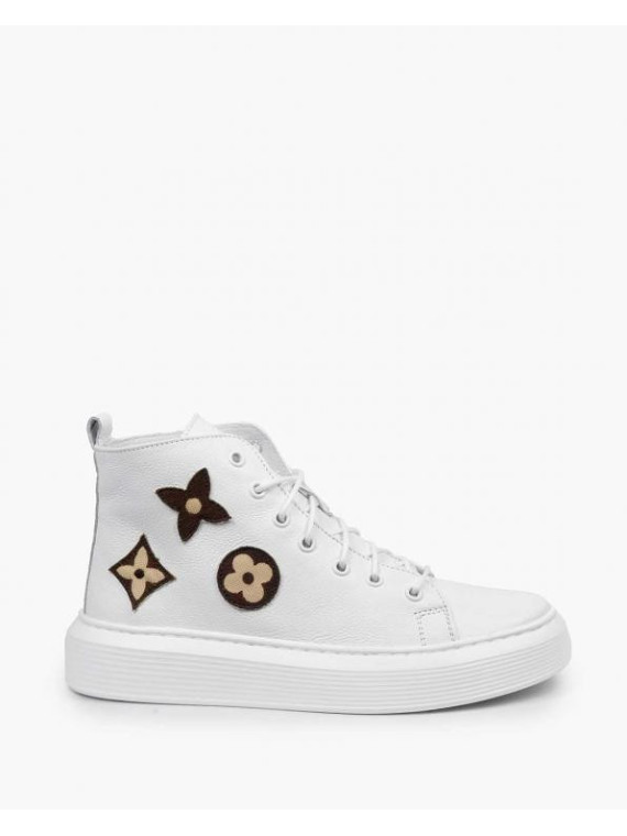 Białe trampki damskie skórzane