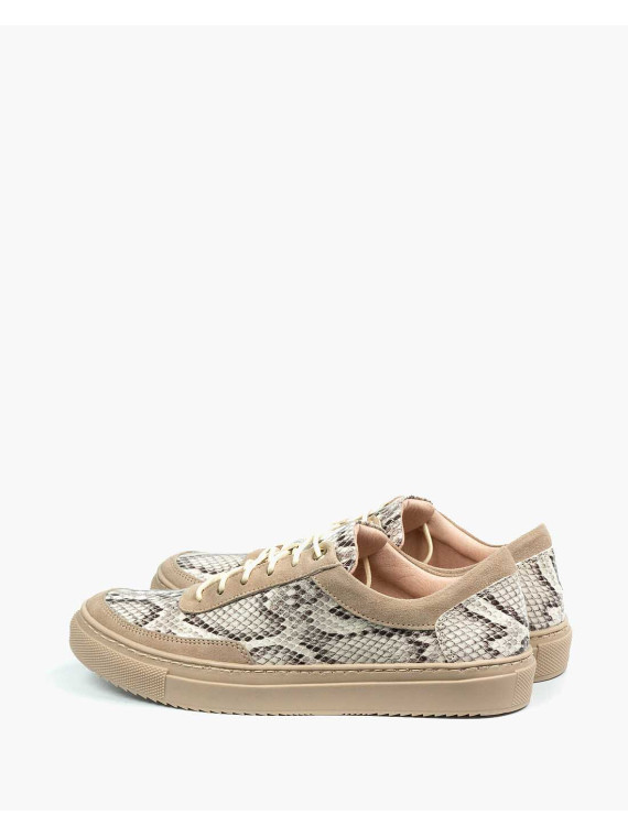 Beżowe trampki damskie skórzane
