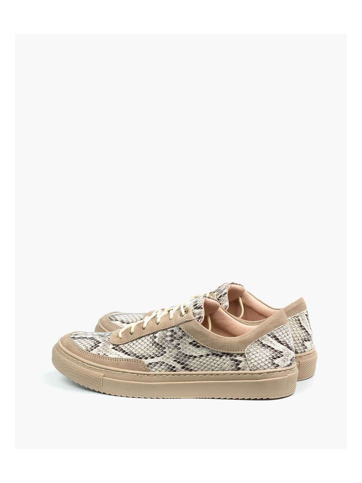 Beżowe trampki damskie skórzane