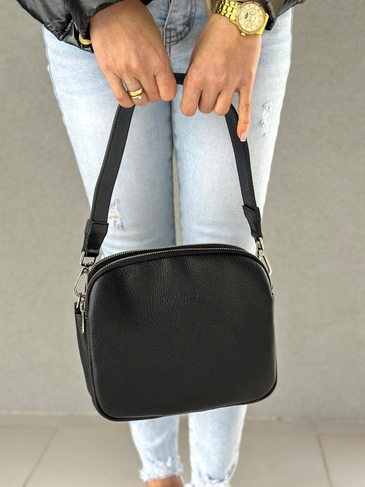 Czarna torebka damska skórzana