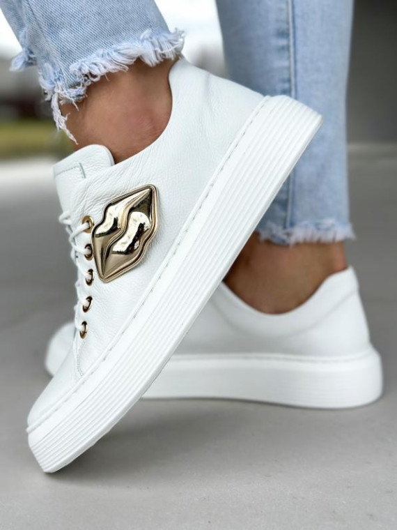 Białe trampki damskie skórzane