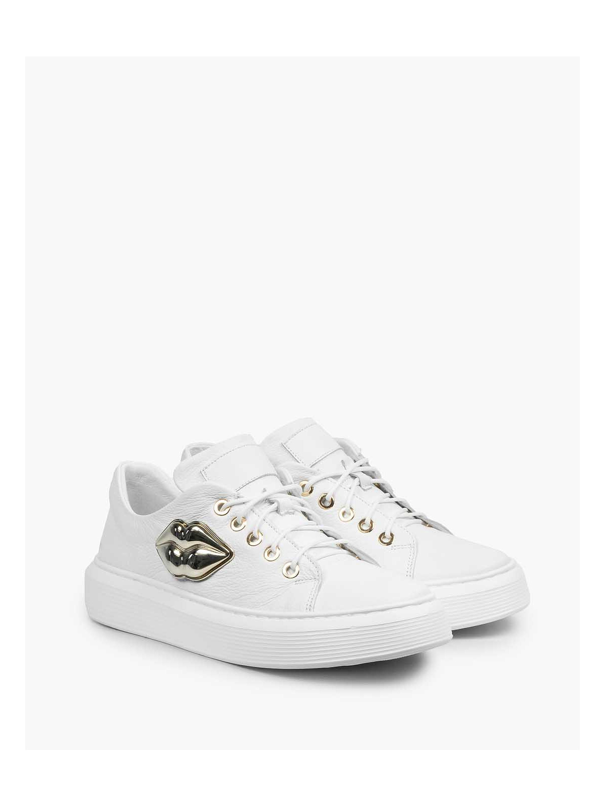 Białe trampki damskie skórzane