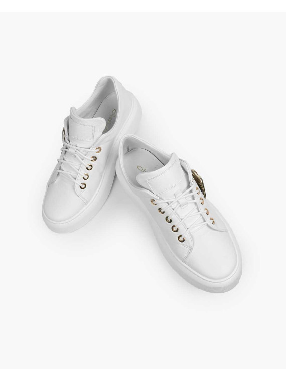 Białe trampki damskie skórzane