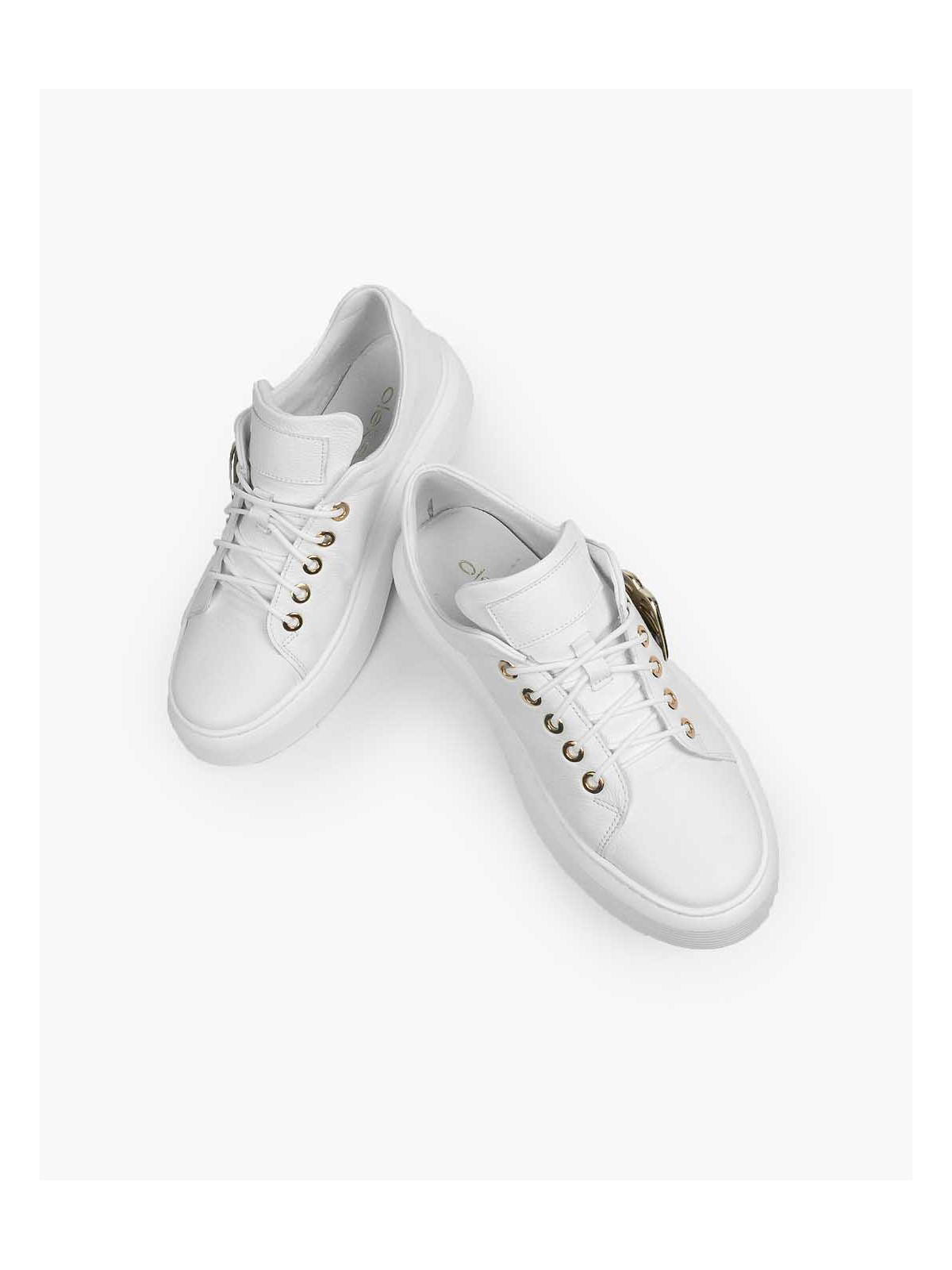 Białe trampki damskie skórzane