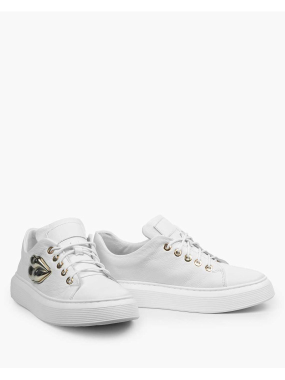 Białe trampki damskie skórzane