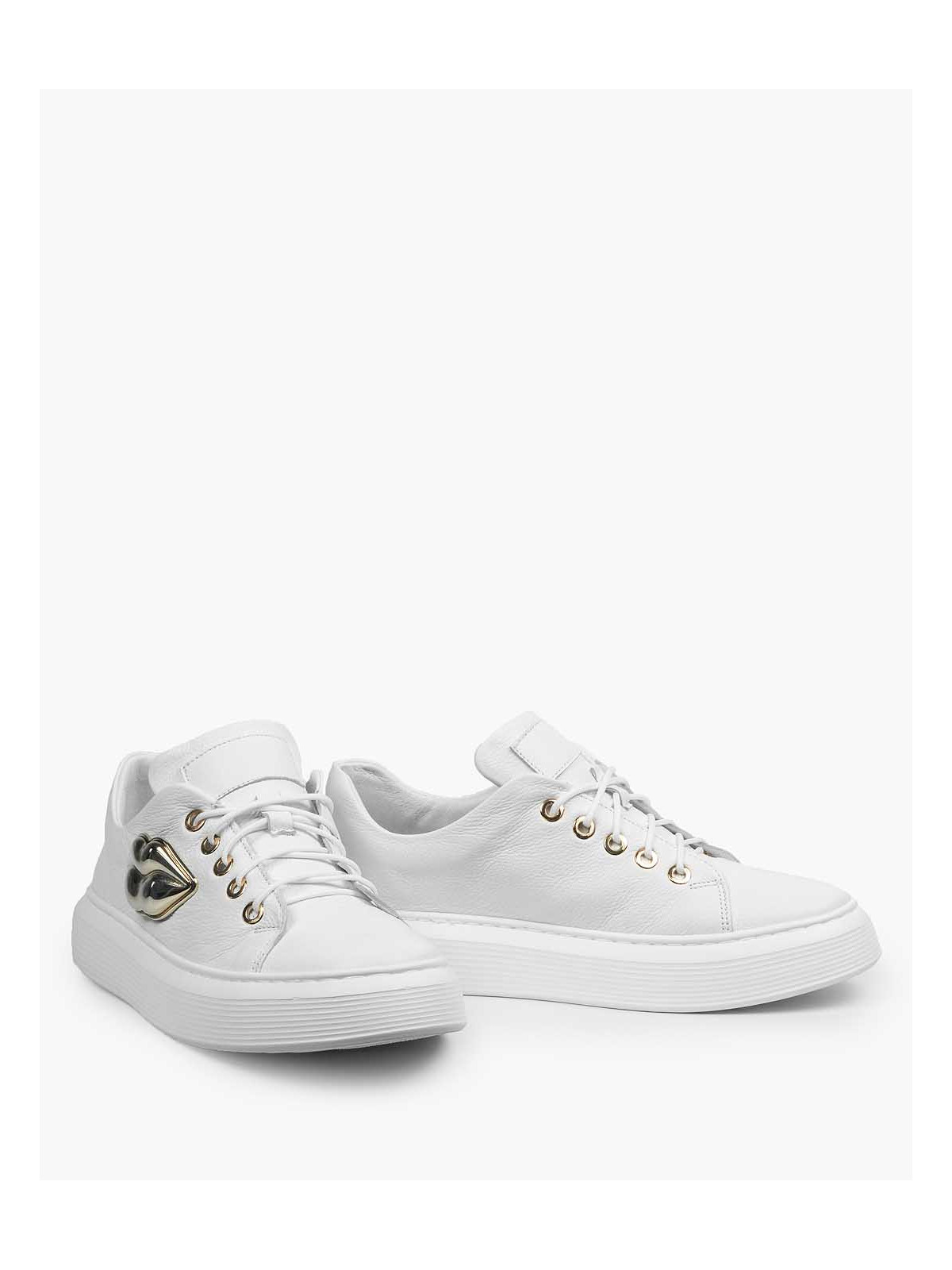 Białe trampki damskie skórzane