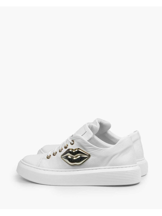 Białe trampki damskie skórzane