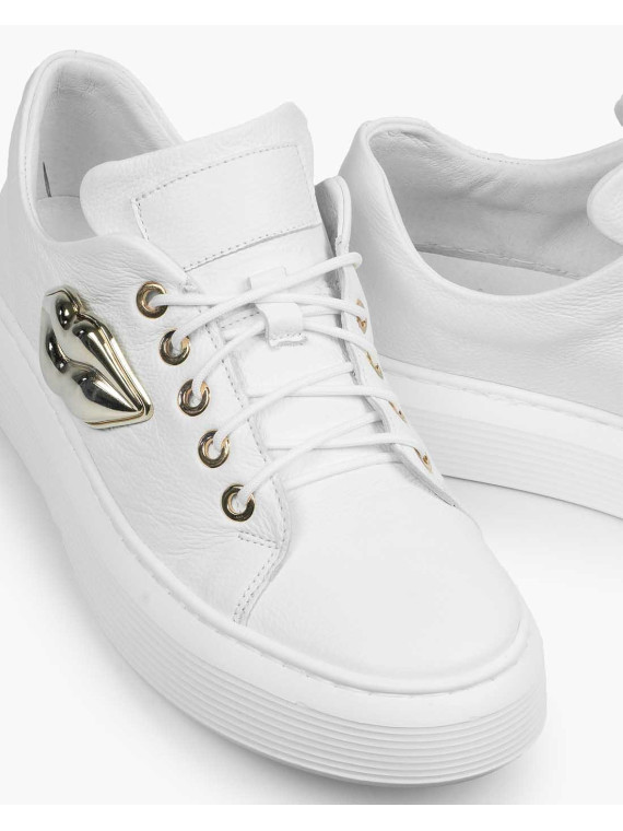 Białe trampki damskie skórzane