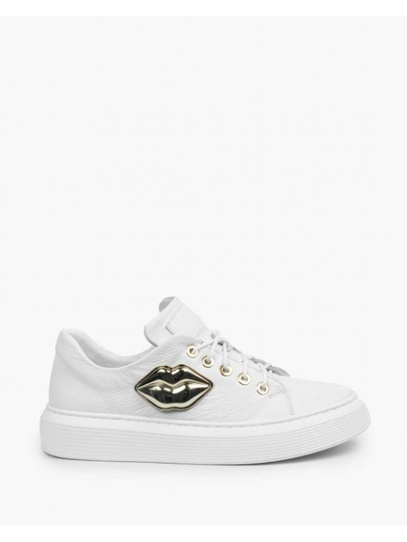 Białe trampki damskie skórzane