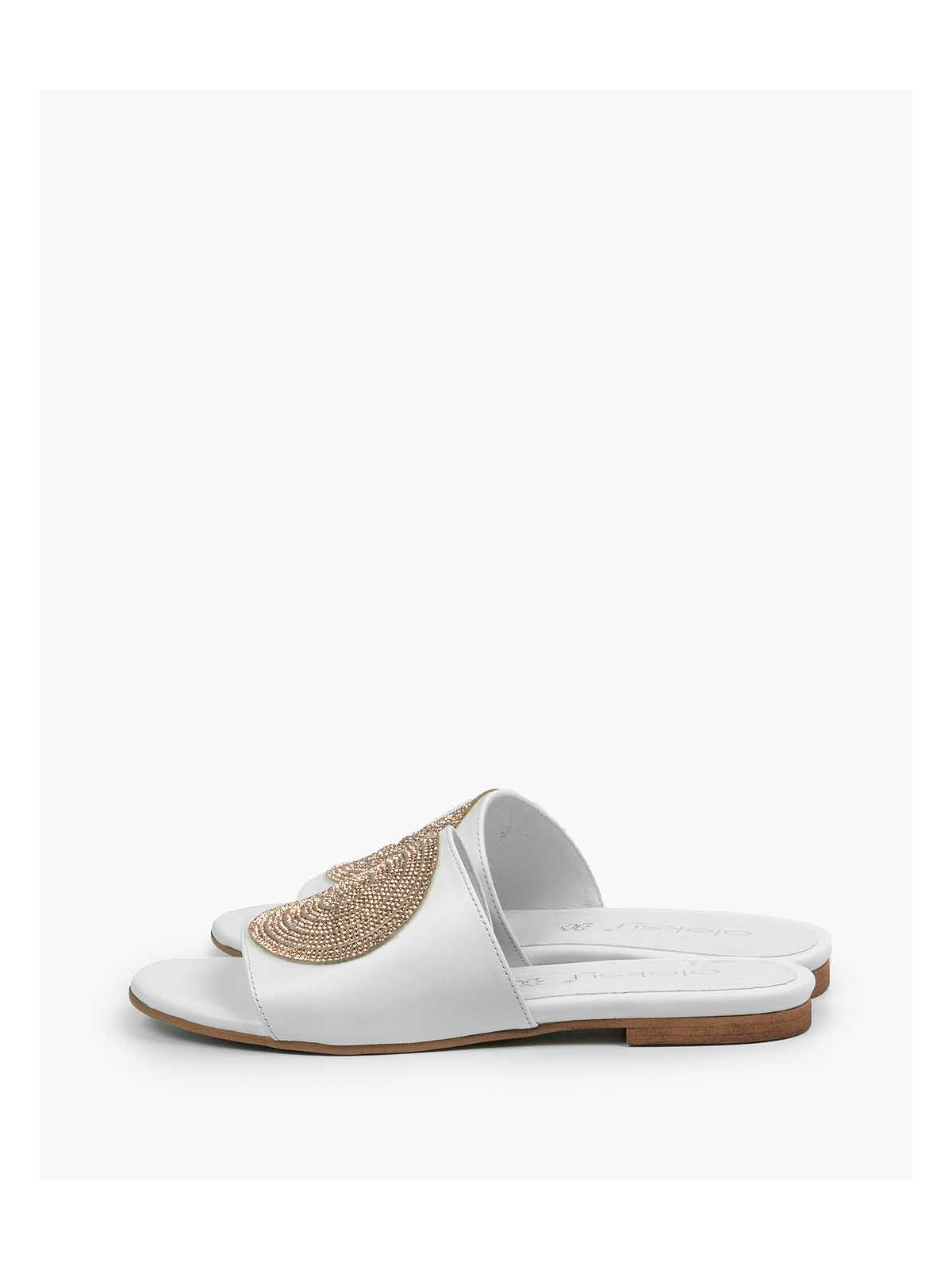 Białe klapki damskie skórzane