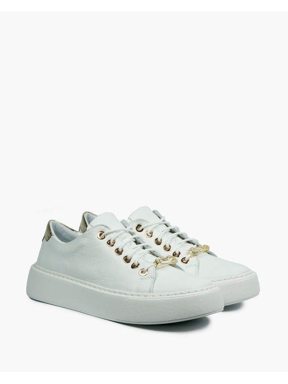 Białe trampki damskie skórzane