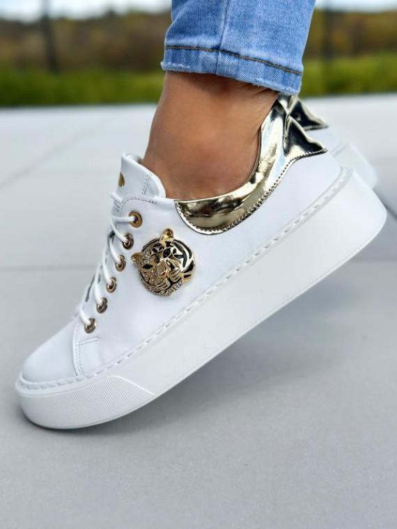 Białe trampki damskie skórzane