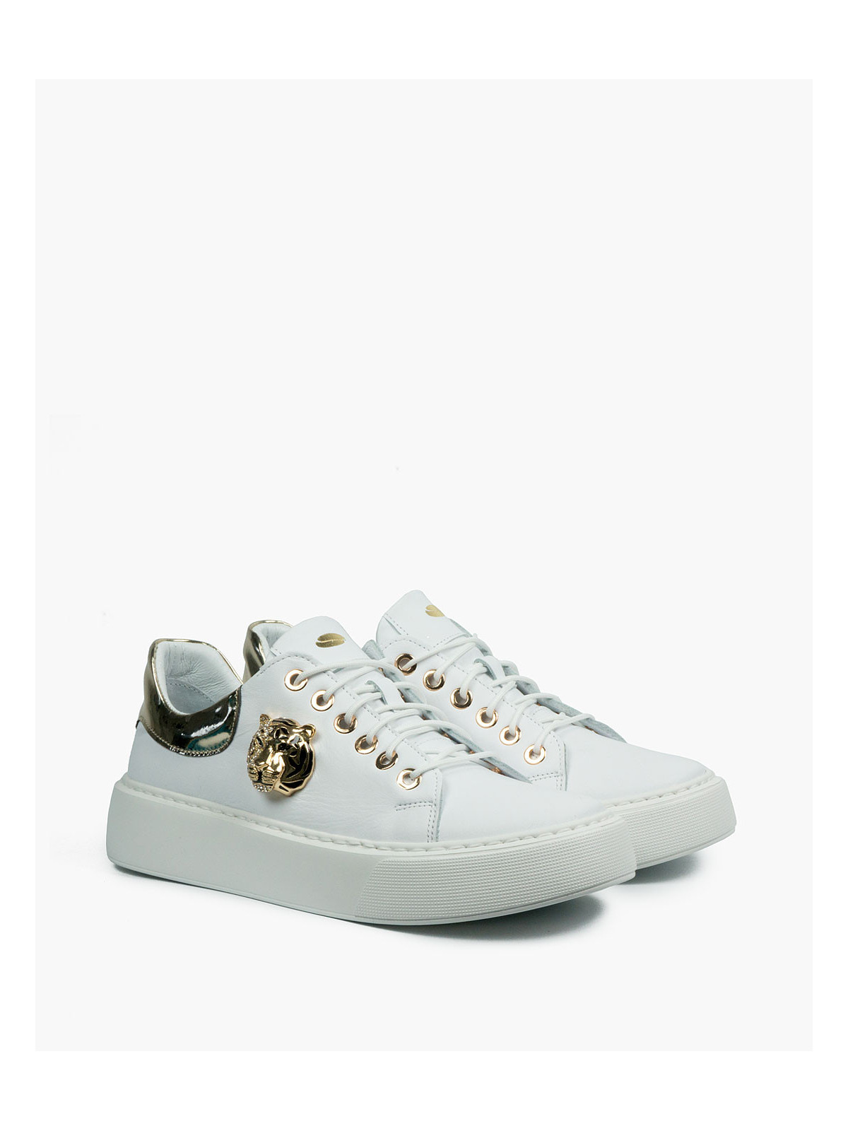 Białe trampki damskie skórzane