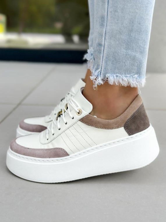 Trampki wielokolorowe damskie skórzane