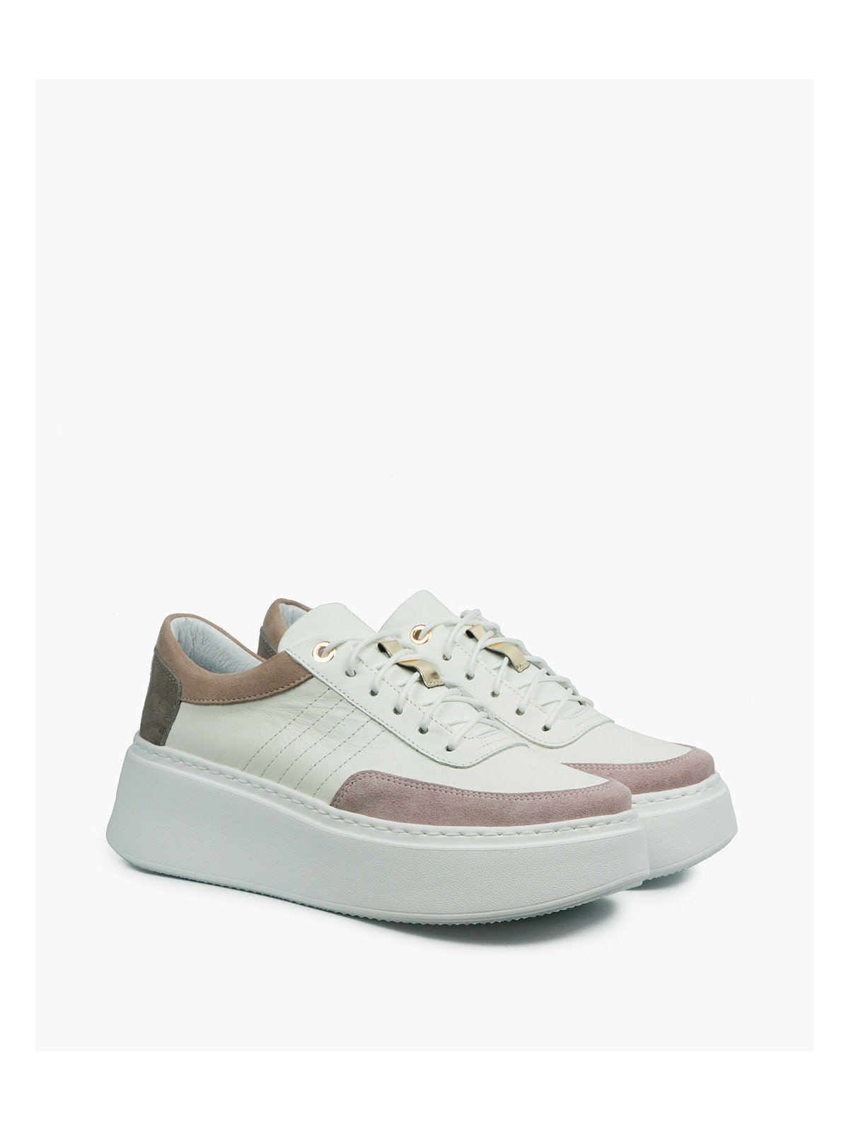 Trampki wielokolorowe damskie skórzane