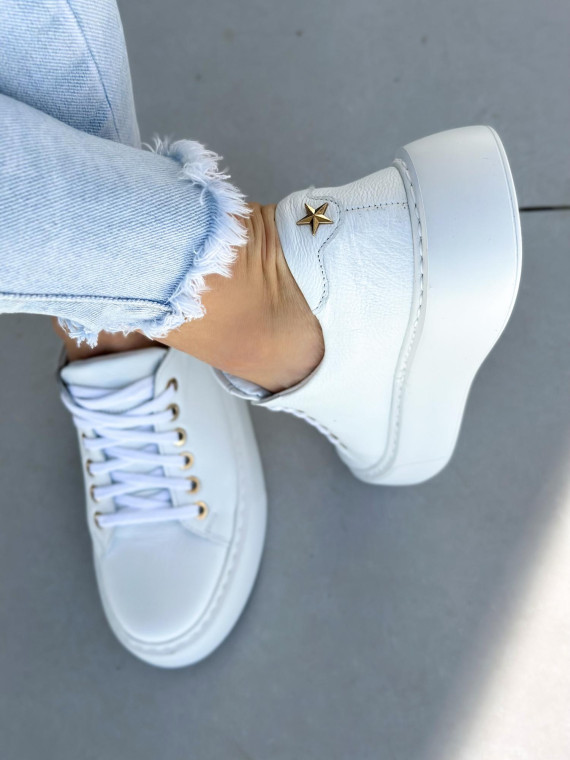 Białe trampki damskie skórzane