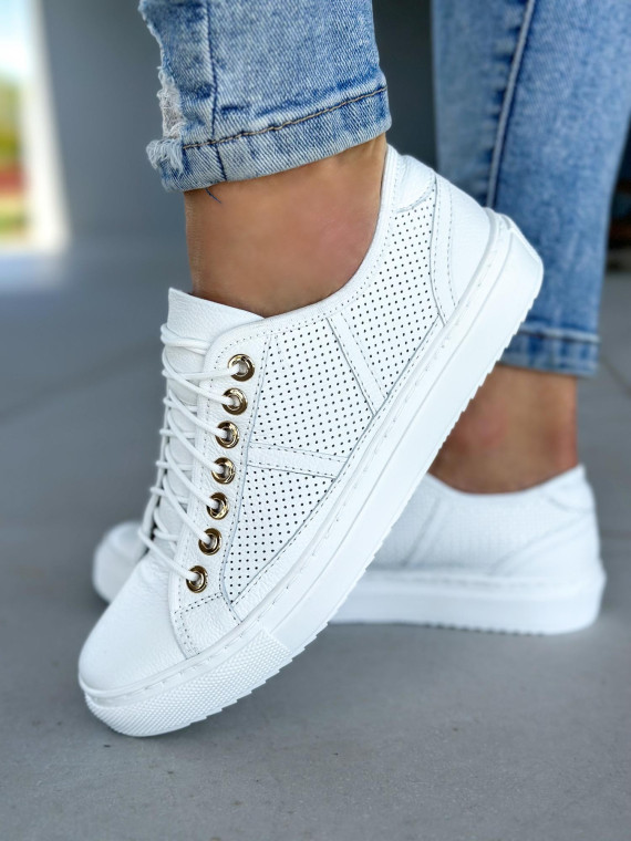 Białe trampki damskie  skórzane