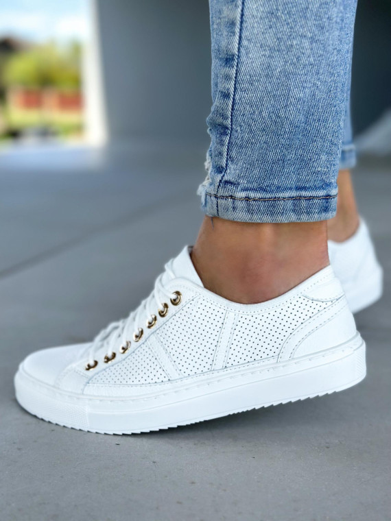 Białe trampki damskie  skórzane