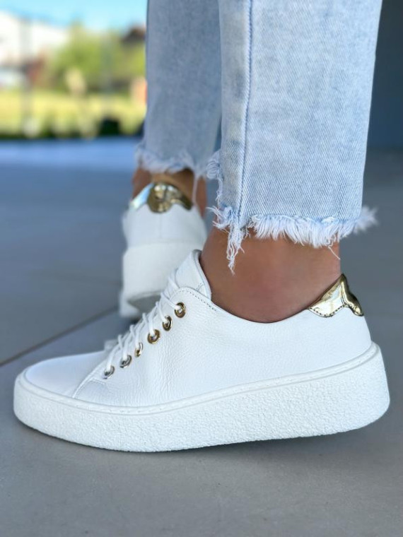 Białe trampki damskie  skórzane