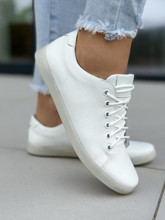 Białe trampki damskie skórzane
