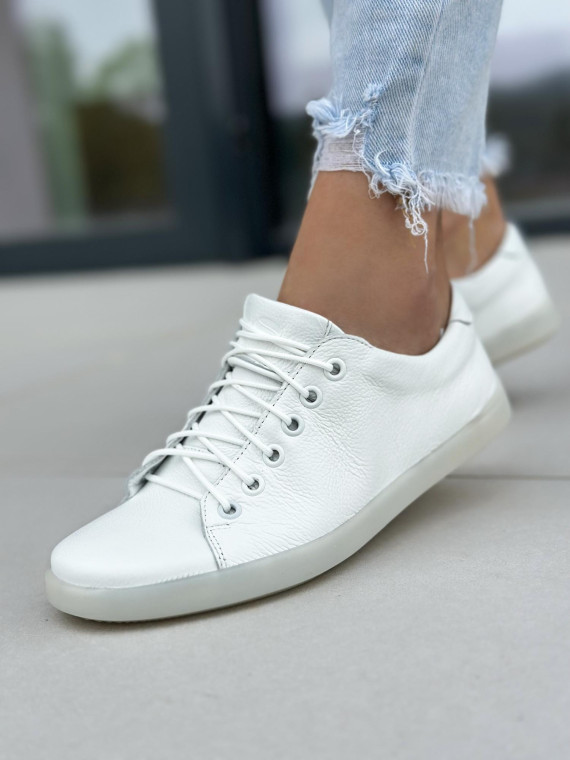 Białe trampki damskie skórzane
