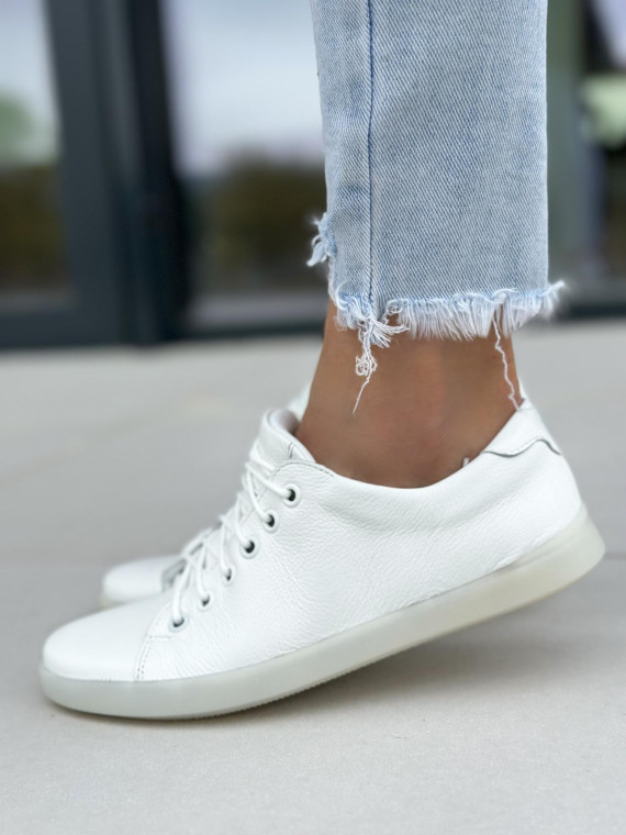 Białe trampki damskie skórzane