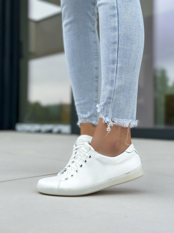 Białe trampki damskie skórzane