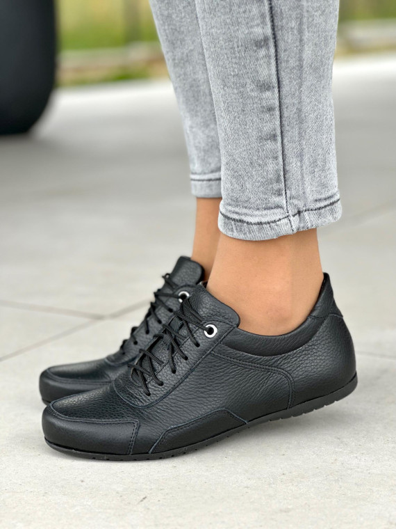 Czarne trampki damskie skórzane OLEKSY polskiej produkcji