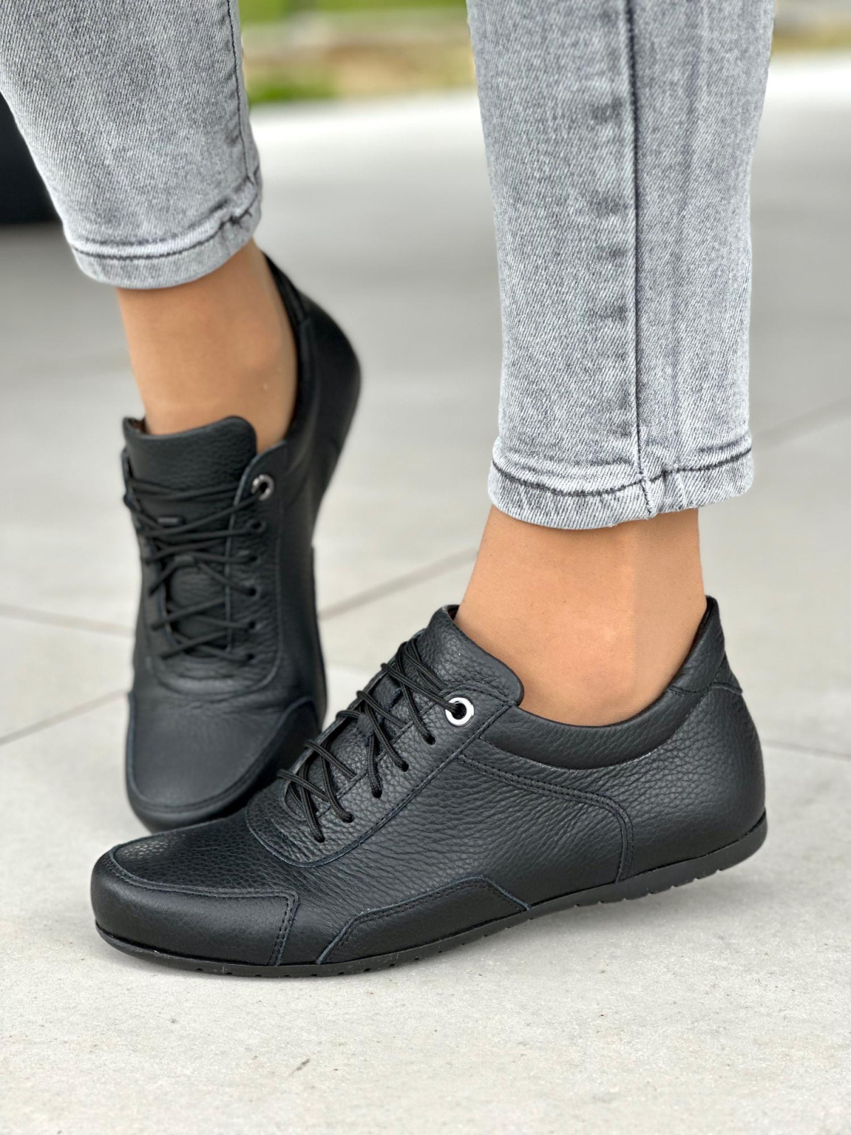 Czarne trampki damskie skórzane OLEKSY polskiej produkcji