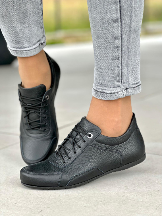 Czarne trampki damskie skórzane OLEKSY polskiej produkcji