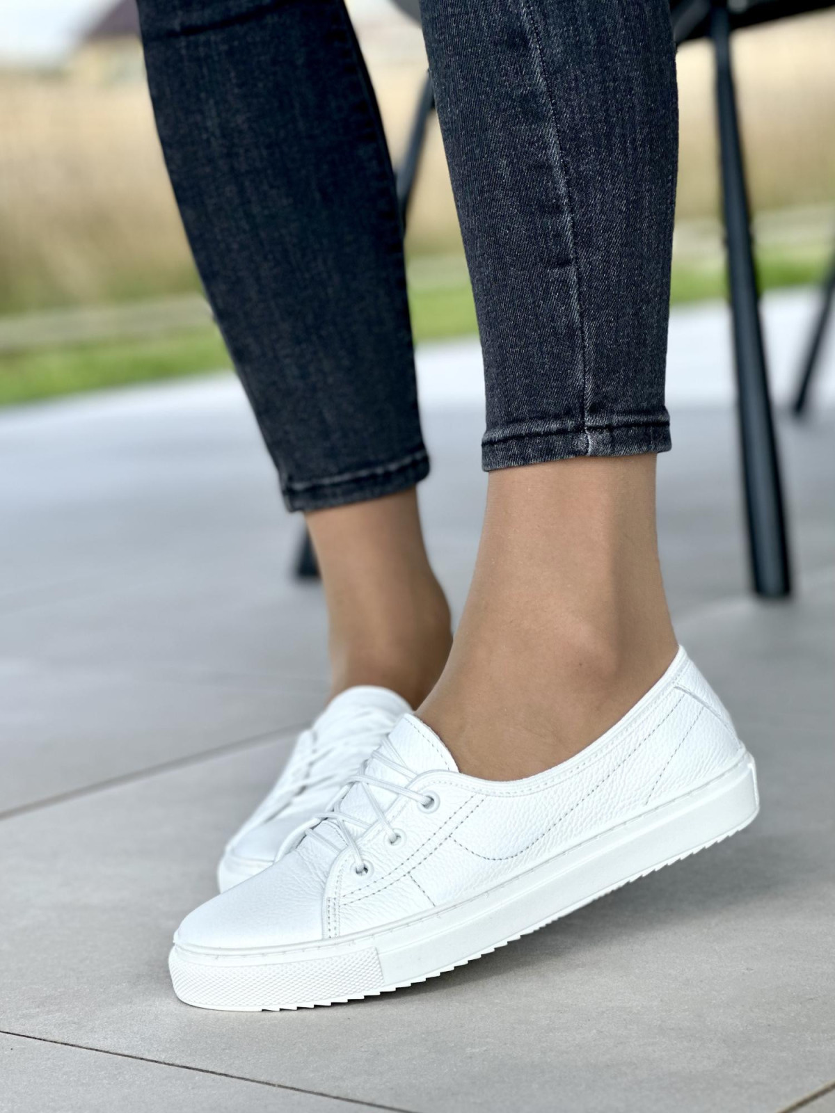 Białe trampki damskie skórzane OLEKSY Polskiej produkcji