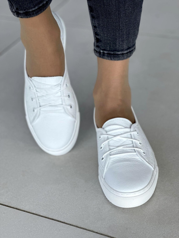 Białe trampki damskie skórzane OLEKSY Polskiej produkcji