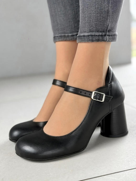 Czarne półbuty damskie skórzane OLEKSY polskiej produkcji