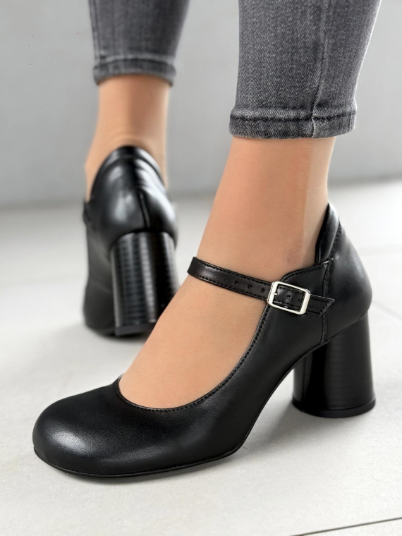 Czarne półbuty damskie skórzane OLEKSY polskiej produkcji