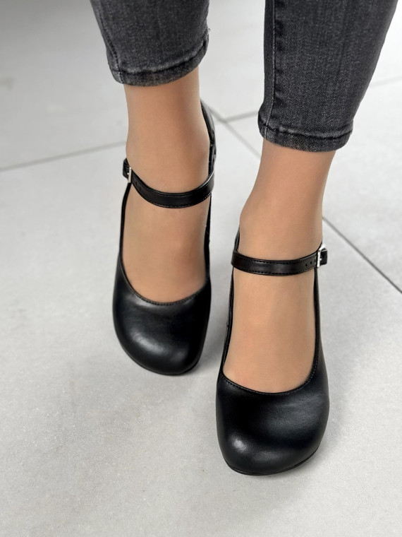 Czarne półbuty damskie skórzane OLEKSY polskiej produkcji