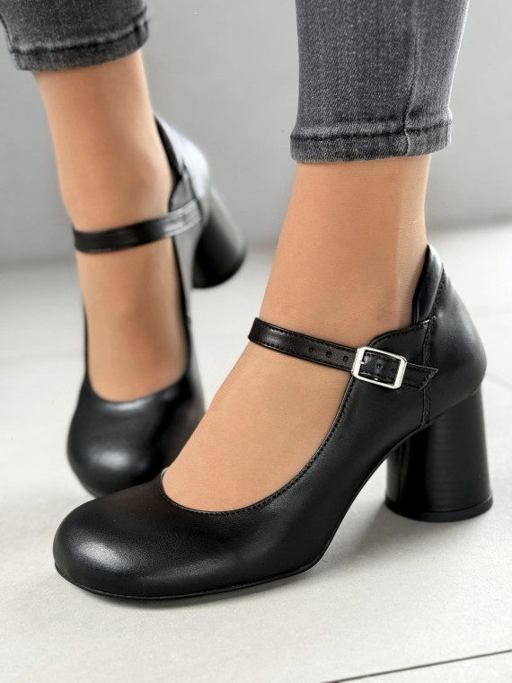 Czarne półbuty damskie skórzane OLEKSY polskiej produkcji