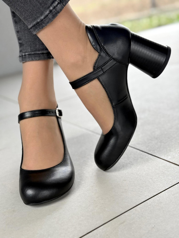 Czarne półbuty damskie skórzane OLEKSY polskiej produkcji