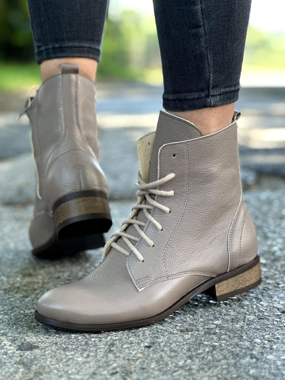 Cappucino botki damskie skórzane