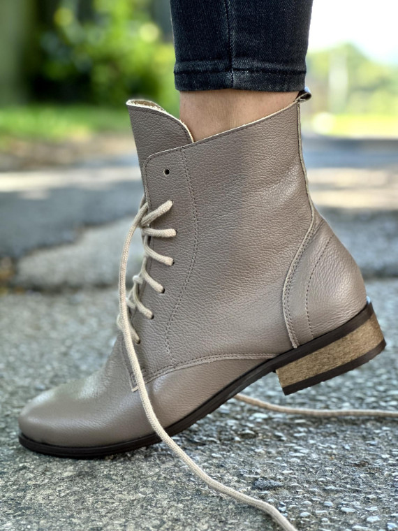 Cappucino botki damskie skórzane