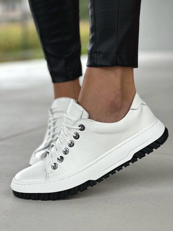 Białe trampki damskie  skórzane