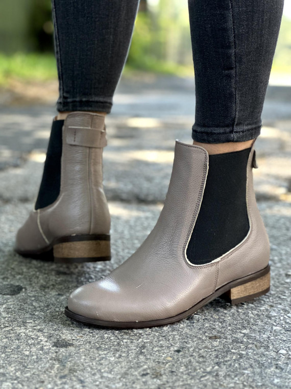 Cappucino botki damskie skórzane