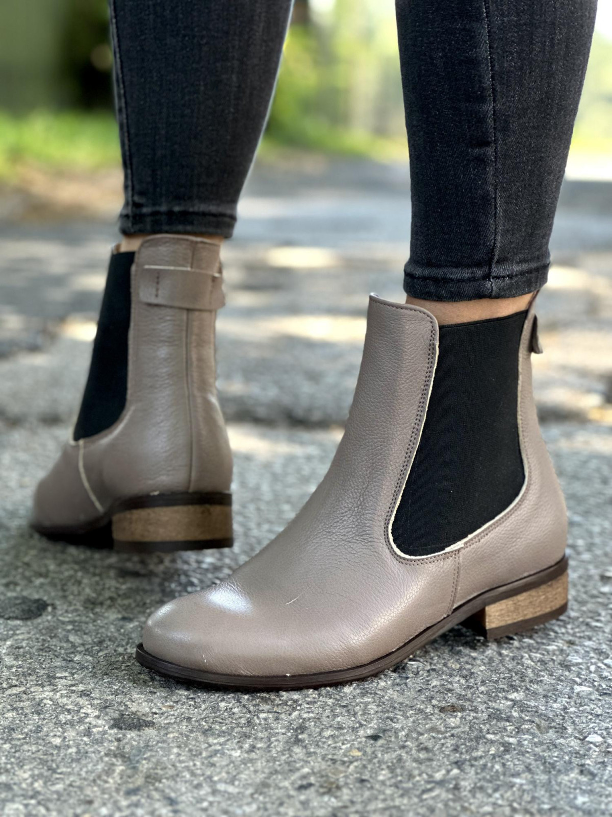 Cappucino botki damskie skórzane