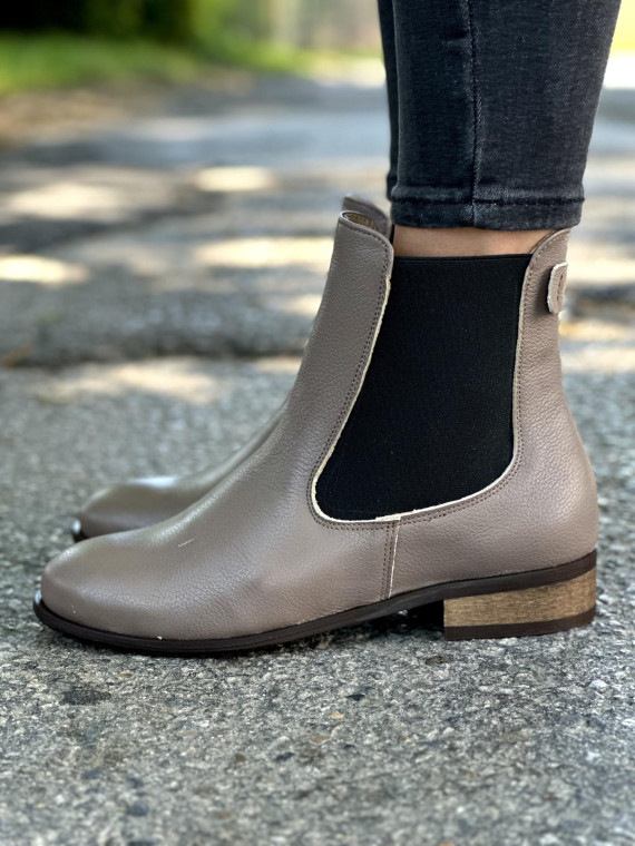 Cappucino botki damskie skórzane